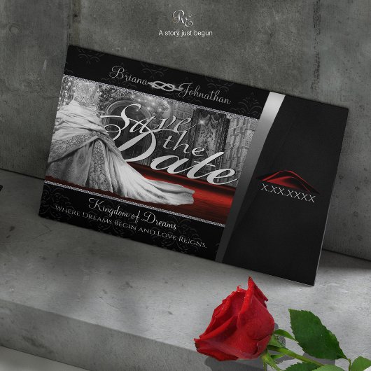 Schwarze Krawatte Hochzeitsziel Save the Date