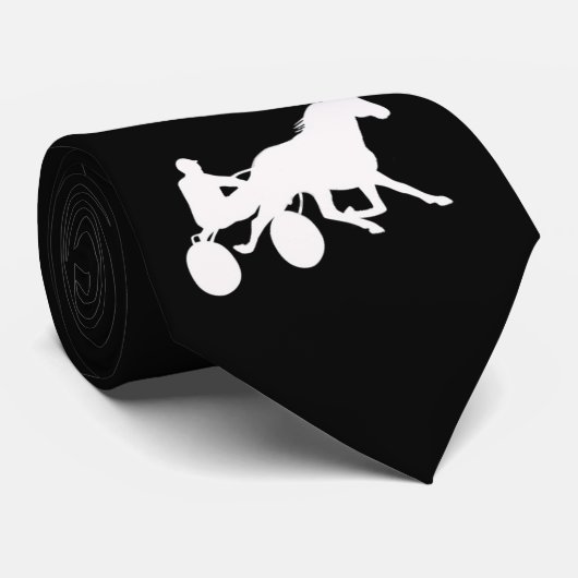 Schwarze Krawatte mit Huflogo (Gerollt)