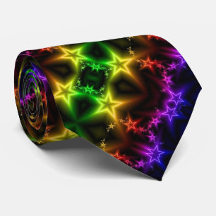 Schwarze Krawatte mit Neon Colored Stars auf einer