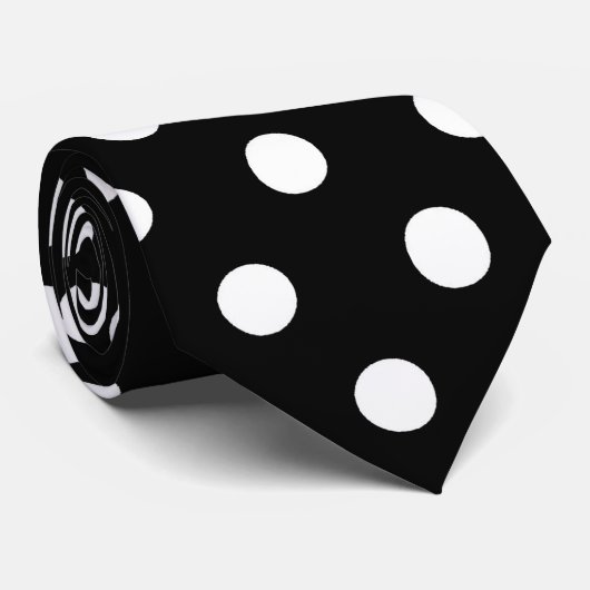 Schwarze Krawatte mit Punkten (Gerollt)