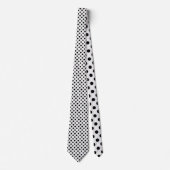 Schwarze Krawatte mit weißen Mini-Polka-Dots (Vorderseite)