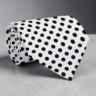 Schwarze Krawatte mit weißen Mini-Polka-Dots