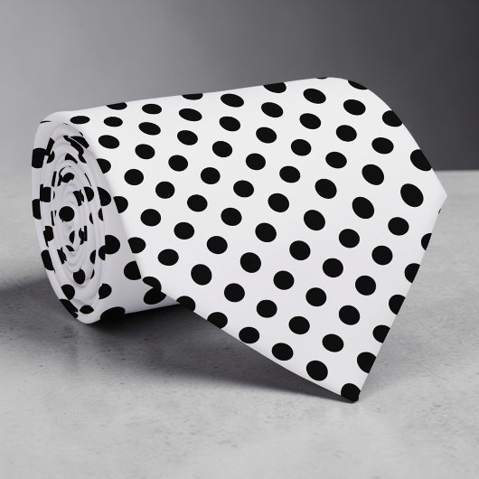 Schwarze Krawatte mit weißen Mini-Polka-Dots