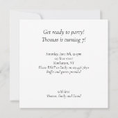 Schwarze Krawatte Party, lustiger Katzengeburt, Ka Einladung (Rückseite)