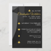 Schwarze Krawatte Poker Nachtbachelor Party Einlad Einladung (Vorderseite)