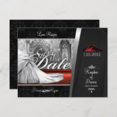 Schwarze Krawatte Save the Date (Vorne/Hinten)