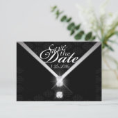 Schwarze Krawatte Save the Date (Stehend Vorderseite)