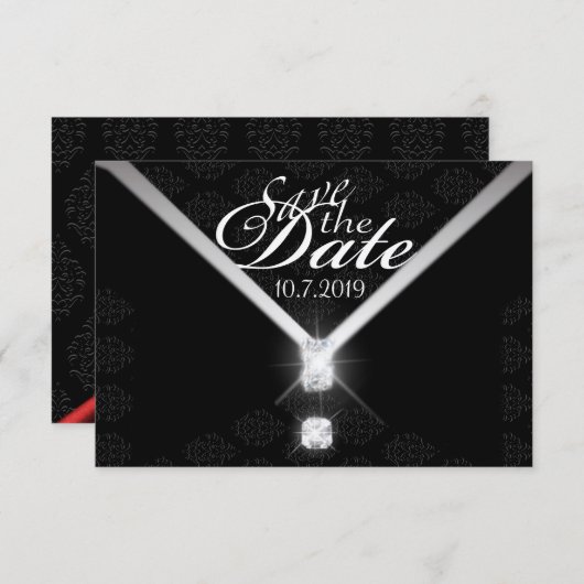 Schwarze Krawatte Save the Date (Vorne/Hinten)