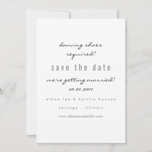 Schwarze Krawatte Save the Date (Rückseite)