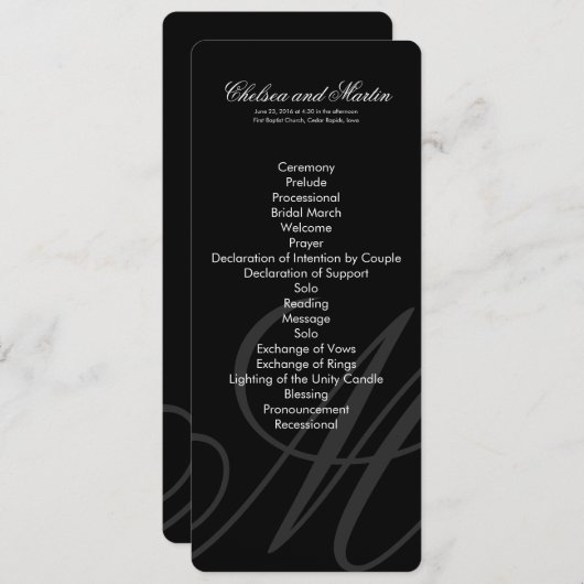 Schwarze Krawatte | Schwarz-Weiß | Programm (Vorne/Hinten)