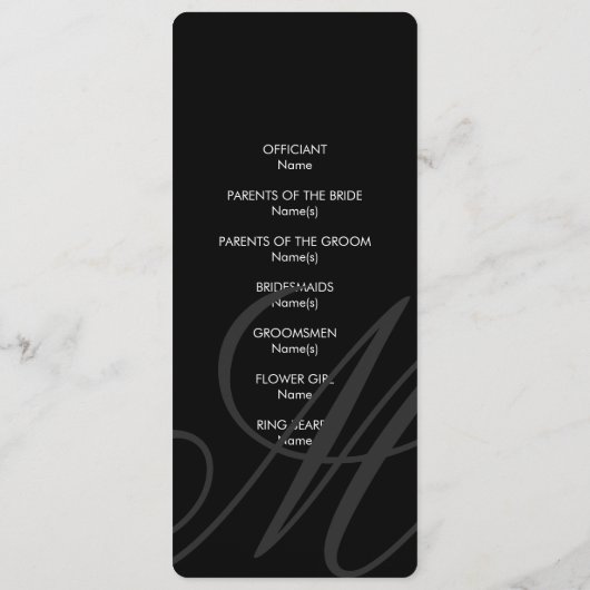 Schwarze Krawatte | Schwarz-Weiß | Programm (Rückseite)