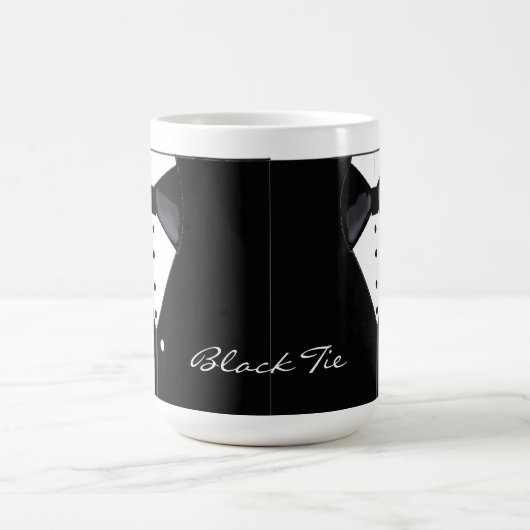 Schwarze Krawatte Tuxedo Design Kaffeetasse (Mittel)