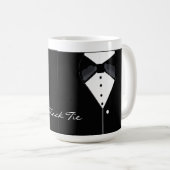 Schwarze Krawatte Tuxedo Design Kaffeetasse (VorderseiteRechts)