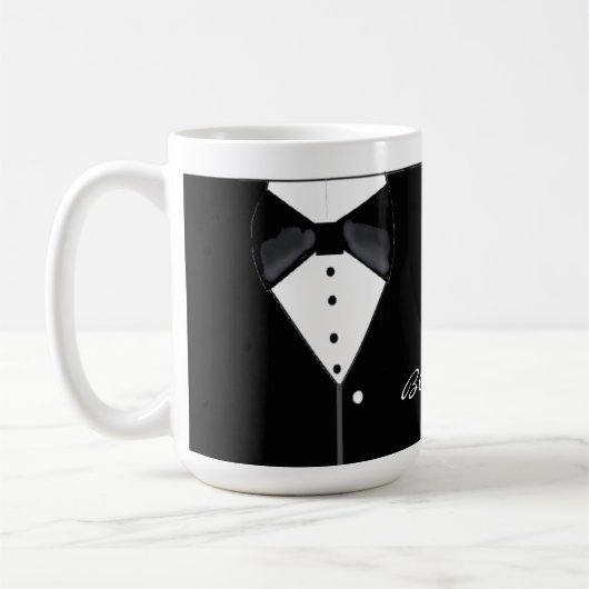 Schwarze Krawatte Tuxedo Design Kaffeetasse (Links)