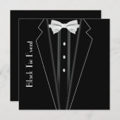 Schwarze Krawatte Tuxedo förmliche Einladung (Vorne/Hinten)