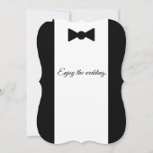 Schwarze Krawatte und Weiße Hochzeit Einladung (Rückseite)