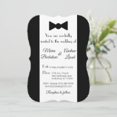 Schwarze Krawatte und Weiße Hochzeit Einladung (Stehend Vorderseite)