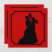 Schwarze Krawatte Valentine Dance Party Einladung (Vorne/Hinten)