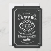 Schwarze Krawatte Vintag 40. Geburtstag Party Einladung (Vorderseite)