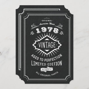 Schwarze Krawatte Vintag 40. Geburtstag Party Einladung