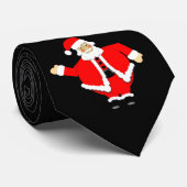 Schwarze Krawatte W/Santa (Gerollt)