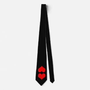 Schwarze Krawatte W/Twin Rotes Herz