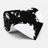 Schwarze Krawatte Weiße Emo Herz (Gerollt)