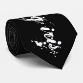 Schwarze Krawatte, weiße Lüge Krawatte (Gerollt)