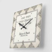 Schwarze Krawatten-Eleganz 3 - silberner Quadratische Wanduhr (Winkel)