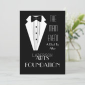 Schwarze Krawatten-formales Ereignis Einladung (Stehend Vorderseite)
