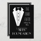 Schwarze Krawatten-formales Ereignis Einladung (Vorne/Hinten)