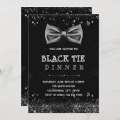 Schwarze Krawatten-Party Einladung (Vorne/Hinten)