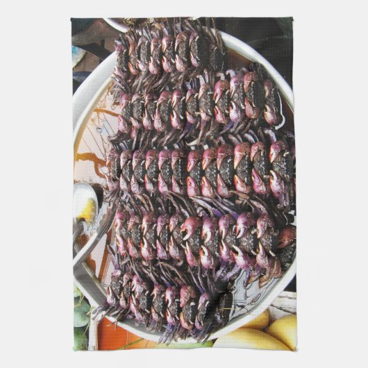 Schwarze Krebse [Po Na] ... Thai Street Food Handtuch (Vertikal)