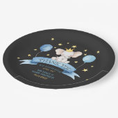 schwarze Kreide Baby Elefant BALLOON Pappteller (Schrägansicht)