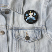 Schwarze Kreide-Elefanten-Baby-Party-Feier Button (Beispiel)