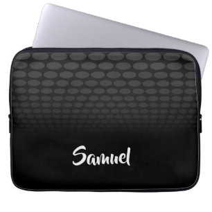 Schwarze Kreise des Individuellen Namens verblasse Laptopschutzhülle