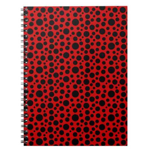 Schwarze Kreise mit dunkelroten Farben Notizblock (Vorderseite)