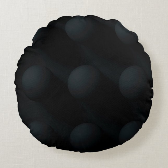 Schwarze Kreise Rundes Kissen (Vorderseite)