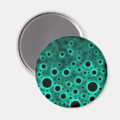 Schwarze Kreise über türkisfarbenes Design Magnet (Vorderseite/Rückseite)