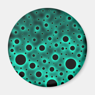 Schwarze Kreise über türkisfarbenes Design Magnet