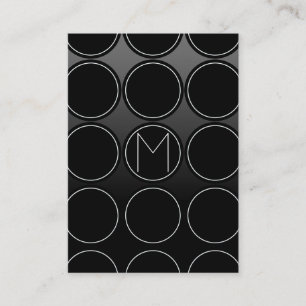 Schwarze Kreise und Monogramm Visitenkarte