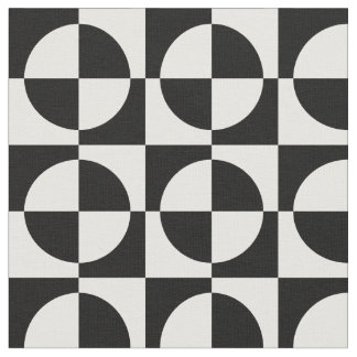 Schwarze Kreise und Quadrate Stoff