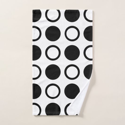 Schwarze Kreise und Tupfen Badhandtuch Set (Handtuch)