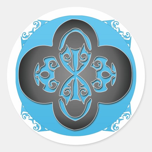 Schwarze Kreuzaufkleber - Maßgeschneiderte Runder Aufkleber (Vorderseite)