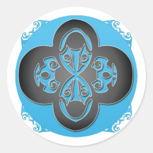 Schwarze Kreuzaufkleber - Maßgeschneiderte Runder Aufkleber