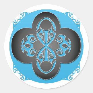 Schwarze Kreuzaufkleber - Maßgeschneiderte Runder Aufkleber