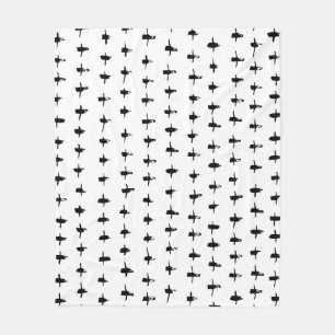 Schwarze Kreuze Handgezeichnete Geometrie Fleecedecke