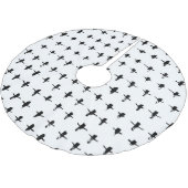 Schwarze Kreuze Handgezeichnete Geometrie Polyester Weihnachtsbaumdecke (Schrägansicht)