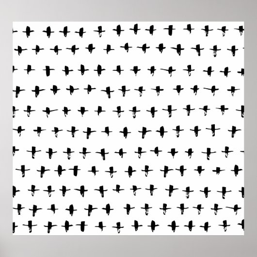 Schwarze Kreuze Handgezeichnete Geometrie Poster (Vorne)