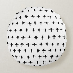 Schwarze Kreuze Handgezeichnete Geometrie Rundes Kissen